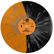 Load image into Gallery viewer, Isotope - &quot;S/T&quot; Orange and Black Half ‘N’ Half with Gray Splatter LP
