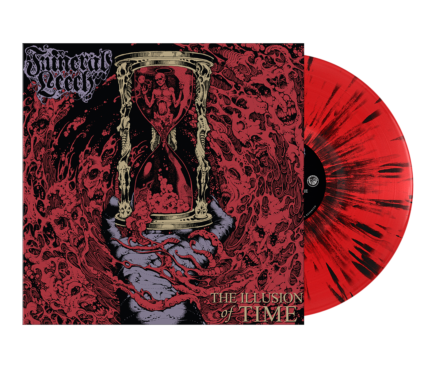 Funeral Leech - “The Illusion of Time” Blood Red Black Splatter LP