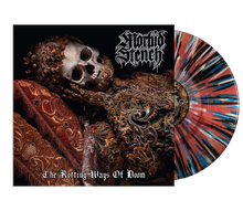 Load image into Gallery viewer, Morbid Stench - &quot;Rotting Ways of Doom&quot; Gold and Oxblood Merge with Black, Blue, and White Splatter LP

