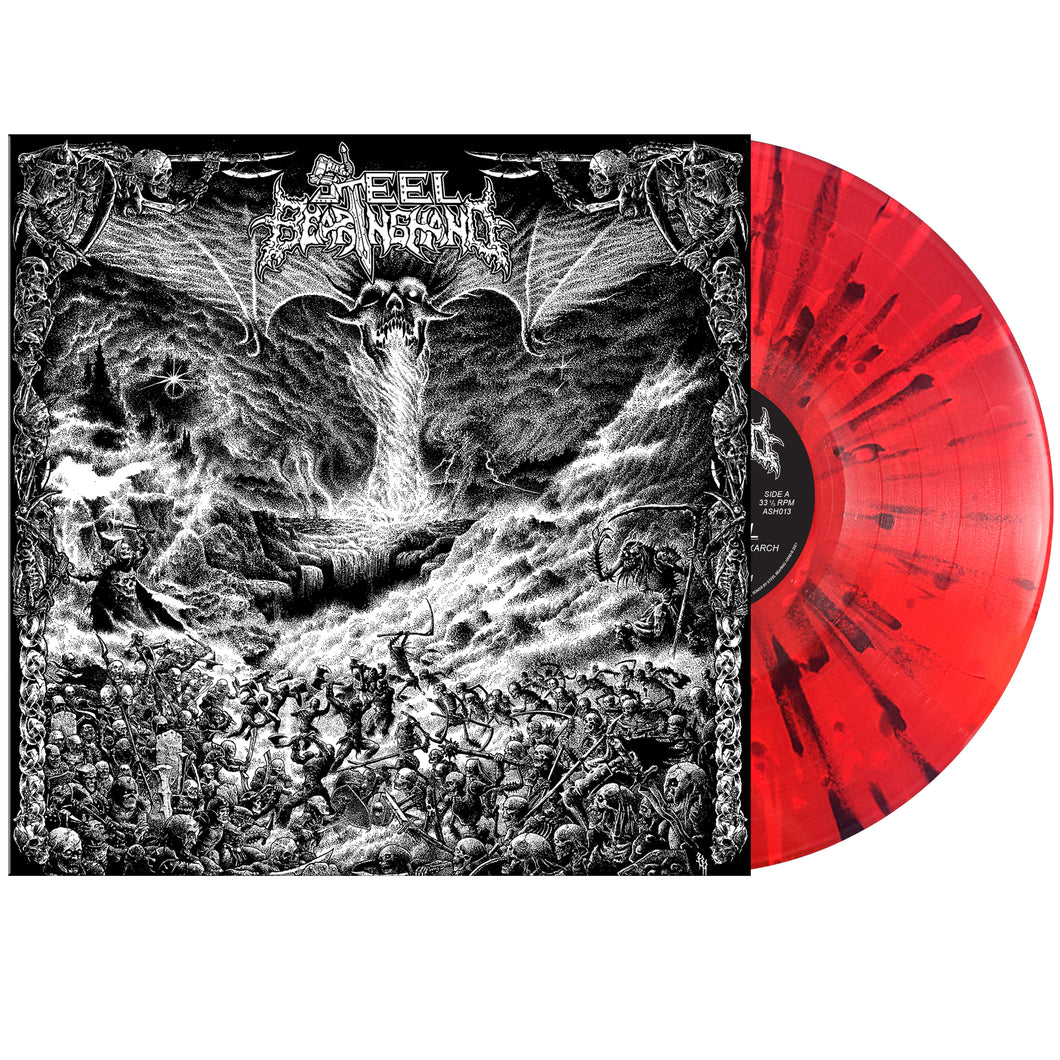 Steel Bearing Hand - “Slay In Hell” Blood Red with Black, Oxblood, Purple, and Red Splatter LP (Second Press)